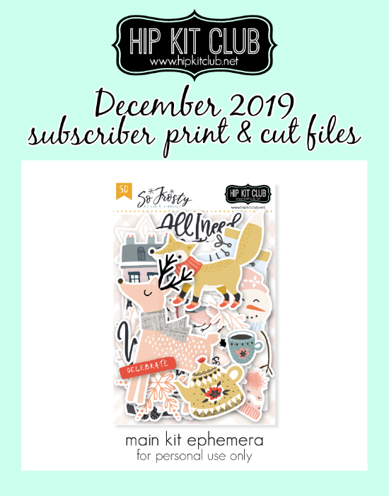 December 2019 - Ephemera - Silhouette Cricut Cameo