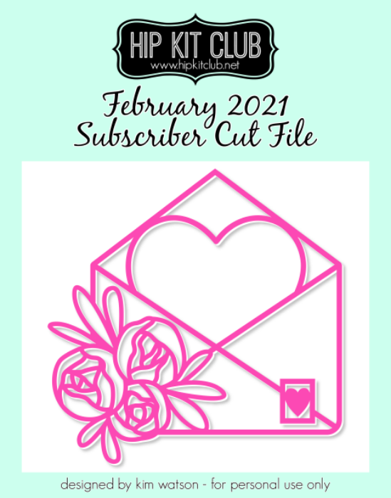February 2021 - Kim Watson - Heart Envelope - Silhouette Cricut Cameo