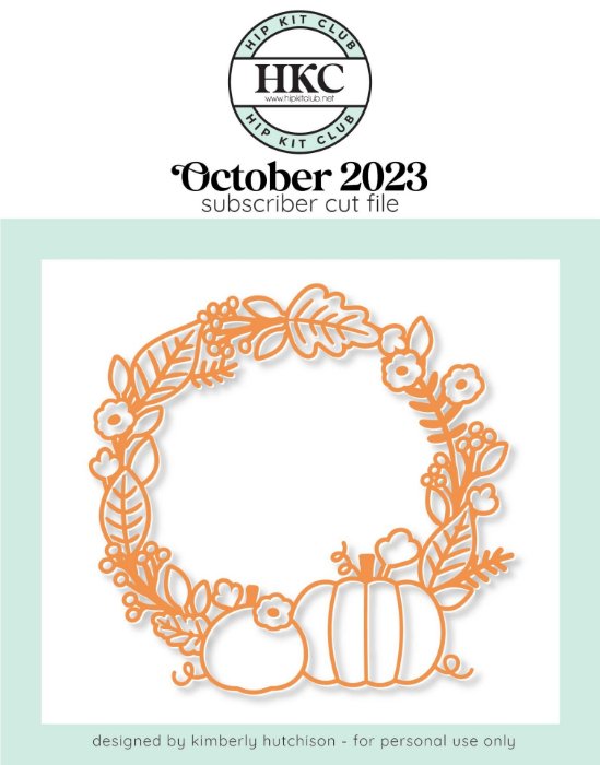 Picture of October 2023 Pumpkin Wreath Cut File  