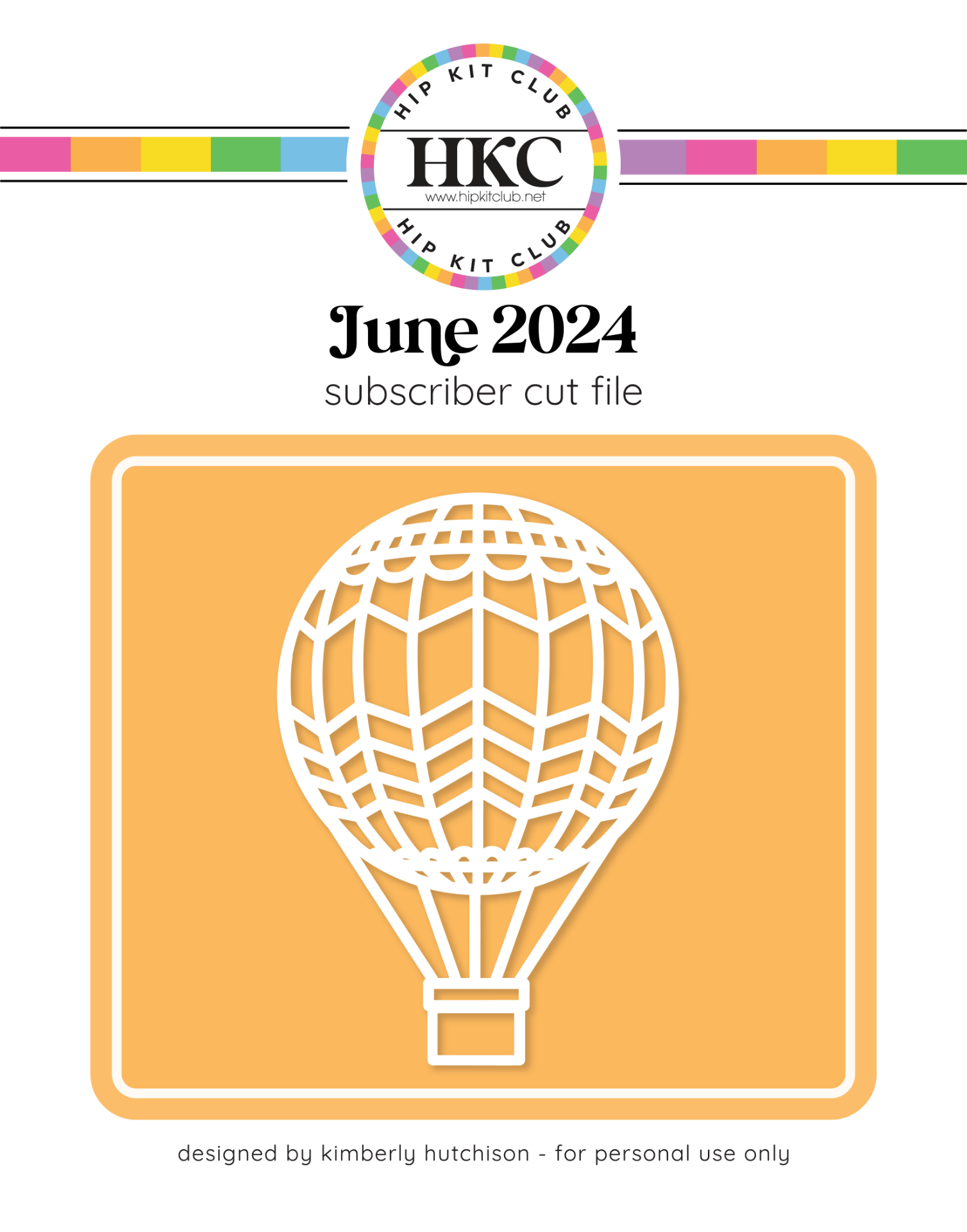 June 2024 Hot Air Balloon Cut File