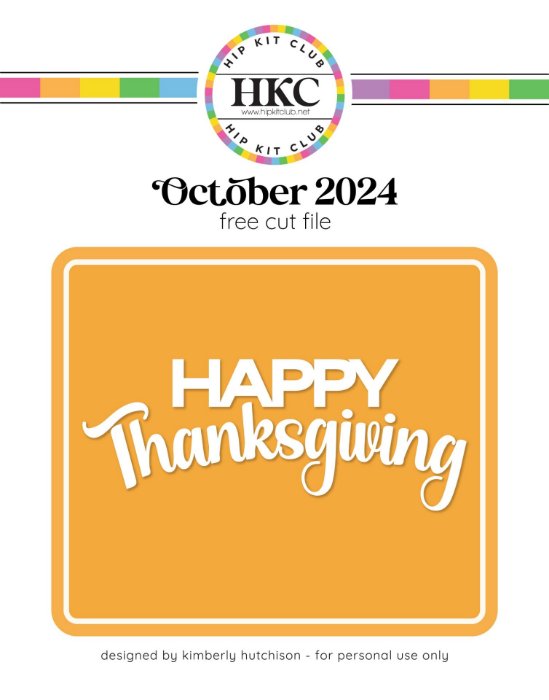 Happy Thanksgiving Cut File (Free when registered)