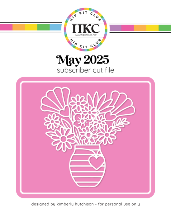 Picture of May 2025 Stripe Vase With Flowers Cut FIle